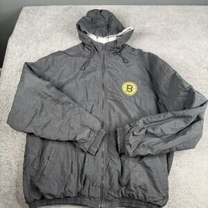 Boston Bruins Jacket Mens XL Black Yellow NHL Hockey Full Zip Hooded Polyester